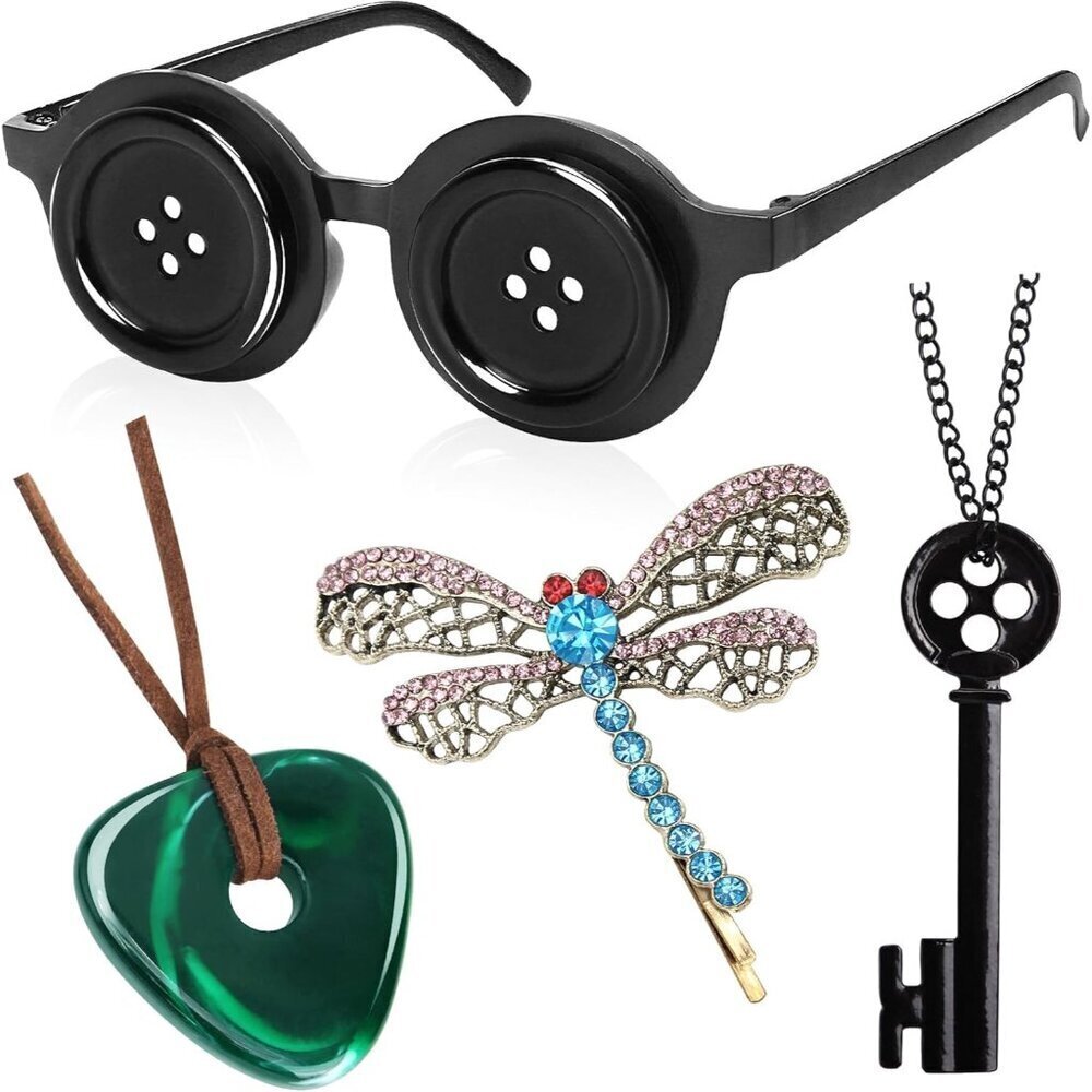 Halloween Costume Accessories Set Glasses Necklaces Hair Clip Women Men Party